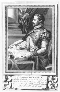 Portret van Alonso de Ercilla y Zúñiga door Fernando Selma